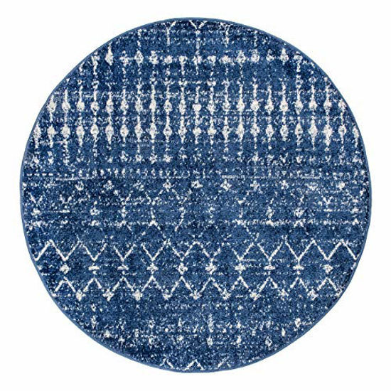 Picture of nuLOOM Moroccan Blythe Area Rug, 5' Round, Blue