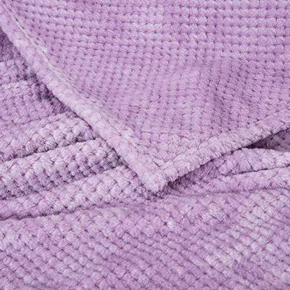Picture of Fuzzy Throw Blanket, Plush Fleece Blankets for Adults, Toddler, Boys and Girls, Warm Soft Blankets and Throws for Bed, Couch, Sofa, Travel and Outdoor, Camping (Queen(80"x90"), XXL-Lavender)