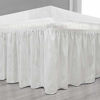 Picture of Biscaynebay Wrap Around Bedskirts with Adjustable Elastic Belts, Elastic Dust Ruffles, Easy Fit Wrinkle & Fade Resistant Silky Luxrious Fabric, Ivory for Full and Full XL Size Beds 25 Inches Drop
