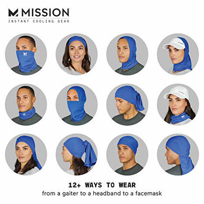 Picture of Mission Cooling Neck Gaiter Customize Your Coverage, Face Mask, Cools when Wet- Blue