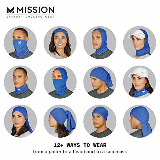 Picture of Mission Cooling Neck Gaiter Customize Your Coverage, Face Mask, Cools when Wet- Blue