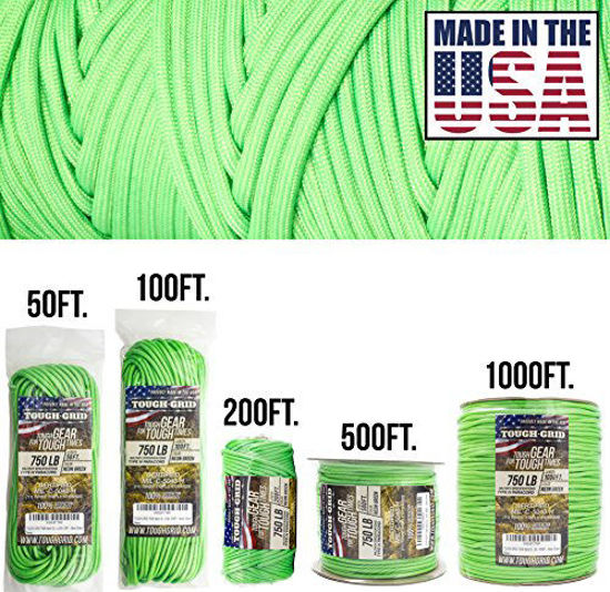 TOUGH-GRID 550lb Grizzly (Coyote) Brown Paracord/Parachute Cord - 100% Nylon Mil-Spec Type III Paracord Used By The US Military, Great For Bracelets
