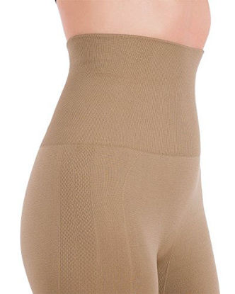 Picture of Homma Activewear Thick High Waist Tummy Compression Slimming Body Leggings Pant (Medium, Mocha)