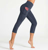 Picture of Dragon Fit High Waist Yoga Leggings with 3 Pockets,Tummy Control Workout Running 4 Way Stretch Yoga Pants (Small, Capri29-Ink Blue)