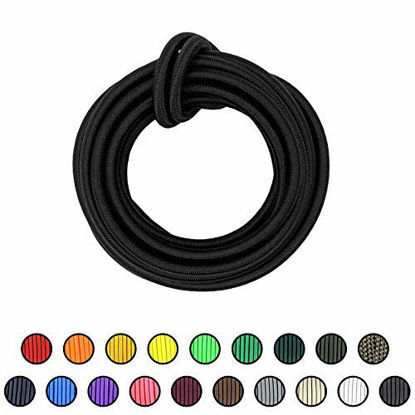 Picture of SGT KNOTS Marine Grade Shock Cord - 100% Stretch, Dacron Polyester Bungee for DIY Projects, Tie Downs, Commercial Uses (9/32" x 100ft, Black)