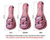 Picture of HOT SEAL 10MM Waterproof Durable Colorful Ukulele Case Bag with Storage (21in, Pink flowers)