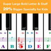 Picture of Piano Keyboard Stickers for 88/61/54/49/37 Key. Colorful Large Bold Letter Piano Stickers. Perfect for kids Learning Piano. Multi-Color,Transparent,Removable
