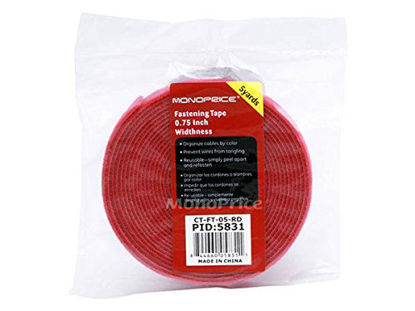 Picture of Monoprice Hook & Loop Fastening Tape 5 Yard/roll, 0.75-inch - Red (105831)