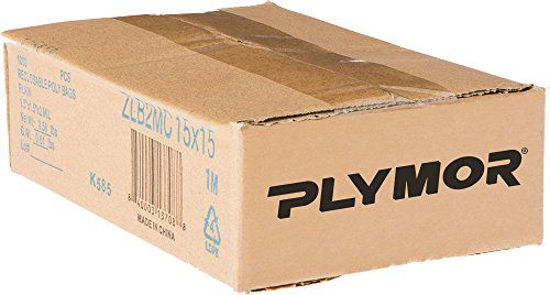 Plymor Zipper Reclosable Plastic Bags 2 Mil Pack of 100 5 x 12 