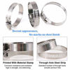 Picture of Glarks 20Pcs 304 Stainless Steel Adjustable 33-57MM Range Worm Gear Hose Clamps Assortment Kit, Fuel Line Clamp for Water Pipe, Plumbing, Automotive and Mechanical Application (33-57MM)