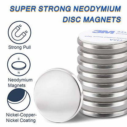 Picture of LOVIMAG Super Strong Neodymium Disc Magnets, Powerful N52 Rare Earth Magnets - 1.26 inch x 1/8 inch, Pack of 9
