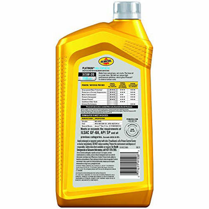 Picture of Pennzoil 550022686 Platinum Full Synthetic Motor Oil (SN) 5W-20, 1 Quart - Pack of 1