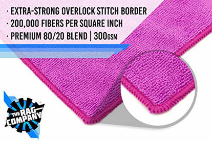 Picture of The Rag Company (12-Pack) 16 in. x 16 in. Commercial Grade All-Purpose Microfiber Highly Absorbent, LINT-Free, Streak-Free Cleaning Towels (Lavender Purple)