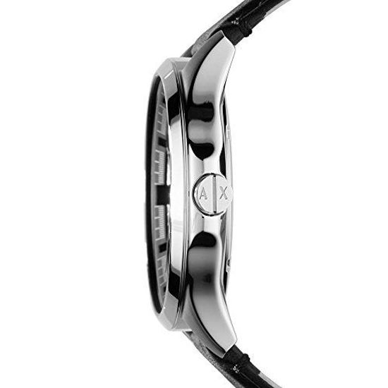 Picture of Armani Exchange Men's Hampton Leather Watch, Color: Black/Silver (Model: AX2101)