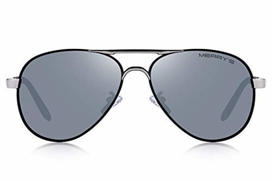 Picture of MERRY'S Men's Polarized Driving Sunglasses For Men Unbreakable Frame UV400 S8513 (Silver Mirror, 61)