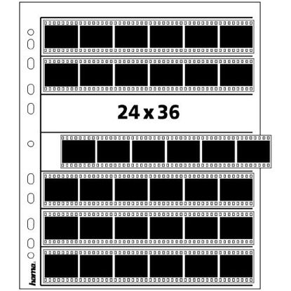 Picture of Hama 2250 Negative File Storage Sleeves, Each Holding 7 Strips of 6 (24 x 36 mm) Frames, Glassine (Pack of 25)