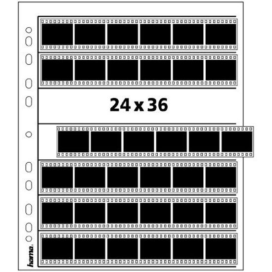 Picture of Hama 2250 Negative File Storage Sleeves, Each Holding 7 Strips of 6 (24 x 36 mm) Frames, Glassine (Pack of 25)