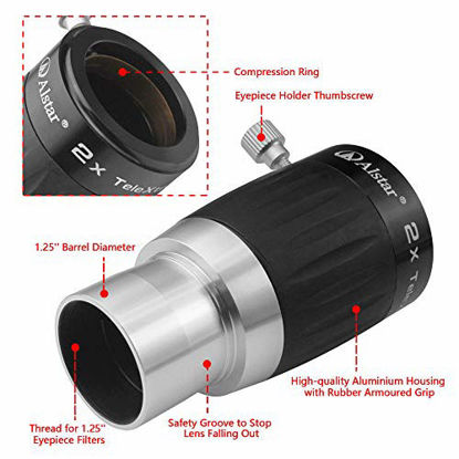 Picture of Alstar 1.25" 3-Elements 2X TeleXtender Barlow Lens