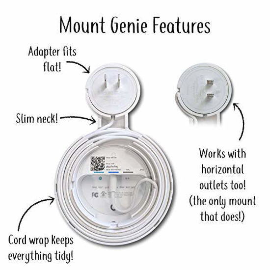 Picture of Google WiFi Outlet Holder Mount: [New 2020 - Present Version - Round Plug] The Simplest Wall Mount Holder Stand Bracket for Google WiFi Routers and Beacons - No Messy Screws! (3-Pack)
