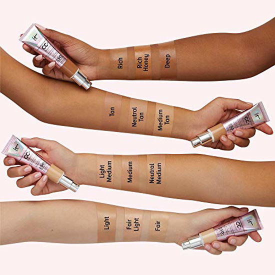 Picture of IT Cosmetics Your Skin But Better CC+ Cream Illumination, Rich (W) - Color Correcting Cream, Full-Coverage Foundation, Anti-Aging Serum & SPF 50+ Sunscreen - Radiant Finish - 1.08 fl oz