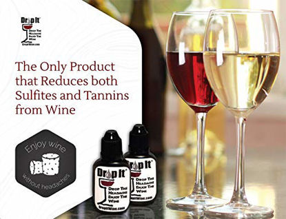 Picture of Drop It Wine Drops, 4 Pack - Natural Wine Sulfite Remover and Wine Tannin Remover - Enjoy Wine Again, Works in Just 20 Seconds - Portable and Discrete - A Wine Filter or Wand Alternative