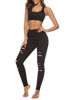 Picture of DIBAOLONG Womens High Waist Yoga Pants Cutout Ripped Tummy Control Workout Running Yoga Skinny LeggingsBlack S