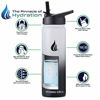 Picture of HYDRO CELL Stainless Steel Water Bottle with Straw & Wide Mouth Lids (24oz) - Keeps Liquids Perfectly Hot or Cold with Double Wall Vacuum Insulated Sweat Proof Sport Design (Black/White 24oz)