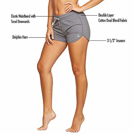 Picture of Colosseum Active Women's Simone Cotton Blend Yoga and Running Shorts (Smoked Pearl, XX-Large)