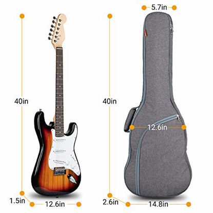 Picture of CAHAYA Electric Guitar Bag Padded Electric Guitar Gig Bag Case 0.35in Padding Dual Adjustable Shoulder Strap Electric Guitar Case
