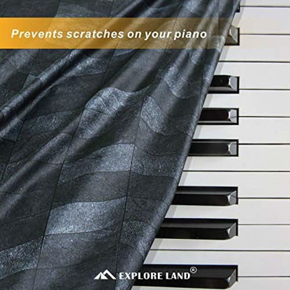 Picture of Explore Land 61/88 Keys Piano Keyboard Dust Cover with Music Stand Opening(88, Zigzag)