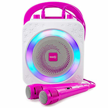 Picture of RockJam Party Karaoke Machine With Bluetooth, 10Watt Speaker & Two Microphones, Pink (RJPS150-PK)