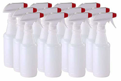 Picture of Pinnacle Mercantile Plastic Spray Bottles Leak Proof Technology Empty 16 oz Value Pack of 12 Made in USA