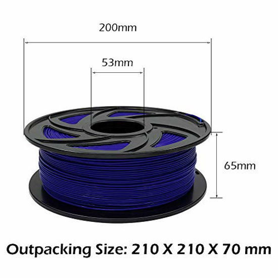PLA 3D Printer Filament, 1.75mm PLA Printing Material Dimensional Accuracy  +/- 0.02mm,1KG Spool Consumables fit for FDM 3D Printers, PLA Black 