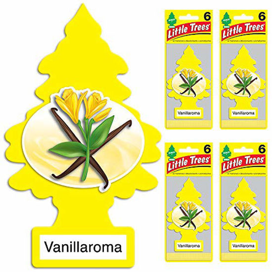LITTLE TREES Car Air Freshener I Hanging Tree Provides Long Lasting Scent  for Auto or Home I Vanillaroma, 24 count, (4) 6-packs