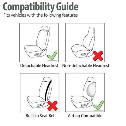 Picture of FH Group FB068102 Premium 3D Air Mesh Seat Covers Pair Set (Airbag Compatible) w. Gift, Yellow/Black Color- Fit Most Car, Truck, SUV, or Van