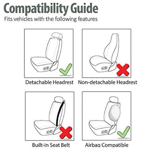 Picture of FH Group FB068102 Premium 3D Air Mesh Seat Covers Pair Set (Airbag Compatible) w. Gift, Yellow/Black Color- Fit Most Car, Truck, SUV, or Van