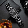 Picture of Mens Watches Chronograph Black Stainless Steel Waterproof Date Analog Quartz Watch Business Wrist Watches for Men