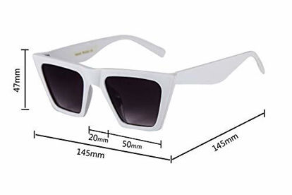Picture of FEISEDY Vintage Square Cat Eye Sunglasses Women Fashion Small Cateye Sunglasses B2473 (001, 52)