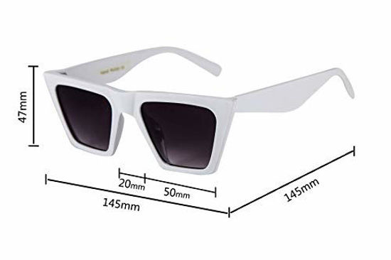 Picture of FEISEDY Vintage Square Cat Eye Sunglasses Women Fashion Small Cateye Sunglasses B2473 (001, 52)