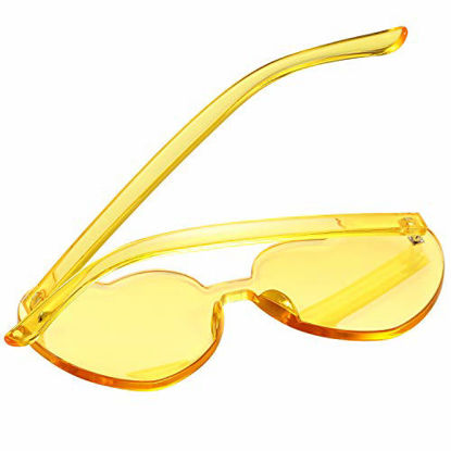Picture of Maxdot Heart Shape Sunglasses Party Sunglasses (Transparent Yellow)