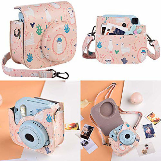 Katia Camera Case Bag for Fujifilm Instax Mini 9 Alpaca Mini 8 Instant Film Camera with Accessories Pocket and Adjustable Strap 