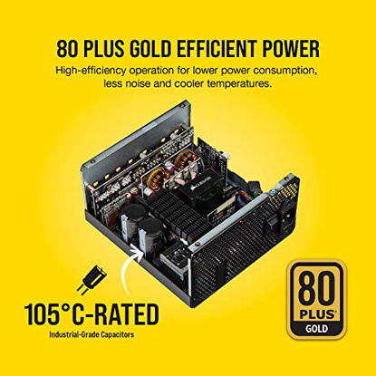 Picture of Corsair RM Series, RM850, 850 Watt, 80+ Gold Certified, Fully Modular Power Supply, Microsoft Modern Standby (CP-9020196-NA)