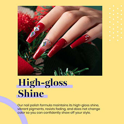Picture of beetles Gel Nail Polish Set, Sparkle Red Green Gel Polish Kit Soak Off LED Gel Nail Kit Manicure Gift with Nail Strengthener Gel and Stickers