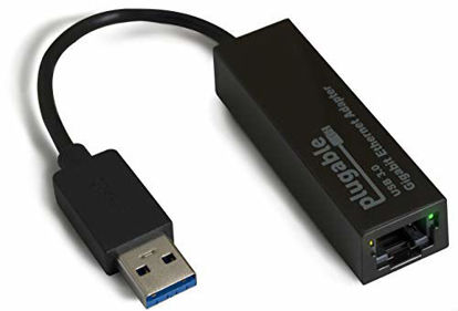 Picture of Plugable USB to Ethernet Adapter, USB 3.0 to Gigabit Ethernet, Supports Windows 10, 8.1, 7, XP, Linux, Switch Game Console, Chrome OS