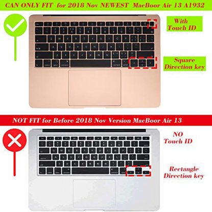 FORITO Premium Ultra Thin Keyboard Cover for 2019 2018 Newest MacBook Air 13 A1932 with Retina Display and Touch ID Version Soft-Touch Keyboard Protective Skin Clear 