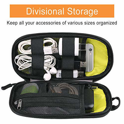 Picture of Twod Electronic Organizer Travel Universal Accessories Storage Bag Portable for Hard Drives, Cables, Memory Sticks, Charger, Phone, USB,SD Cards