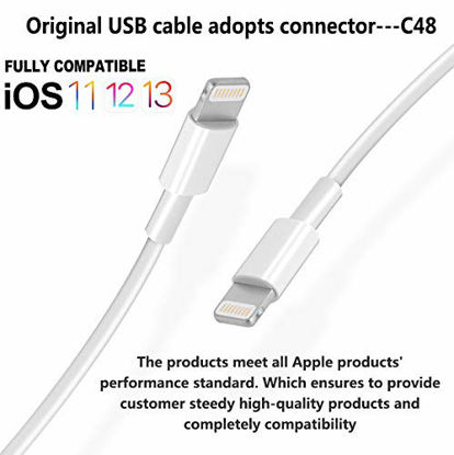 Picture of 3Pack Original [Apple MFi Certified] Charger Lightning to USB Cable Compatible iPhone 11 Pro/11/XS MAX/XR/8/7/6s/6/plus,iPad Pro/Air/Mini,iPod Touch(White 1M/3.3FT)