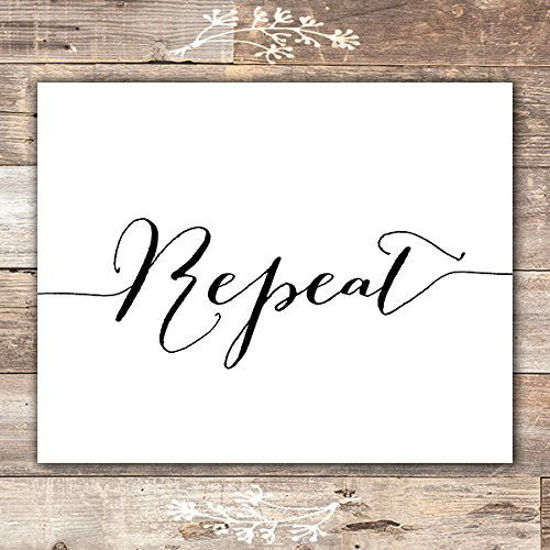 GetUSCart- Wash Dry Fold Repeat - Laundry Room Wall Decor Art Prints ...