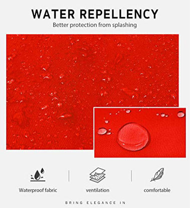 Picture of Syntus 2 Pack Adjustable Bib Apron Waterdrop Resistant with 2 Pockets Cooking Kitchen Aprons for BBQ Drawing, Women Men Chef, Red