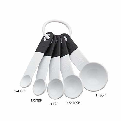 Picture of KitchenAid Classic Measuring Spoons, Set of 5, White/Black